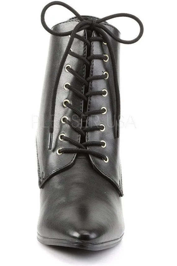 VICTORIAN-35 Ankle Boot | Black Faux Leather
