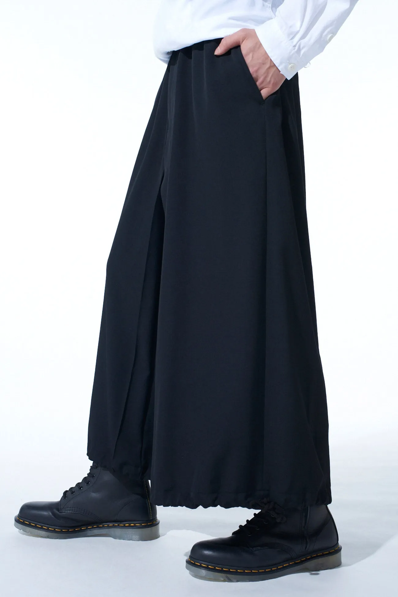 WASHER WOOL GABARDINE HAKAMA BALLOON PANTS
