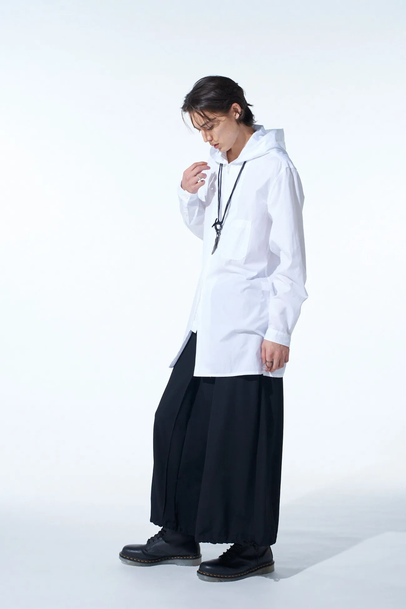 WASHER WOOL GABARDINE HAKAMA BALLOON PANTS