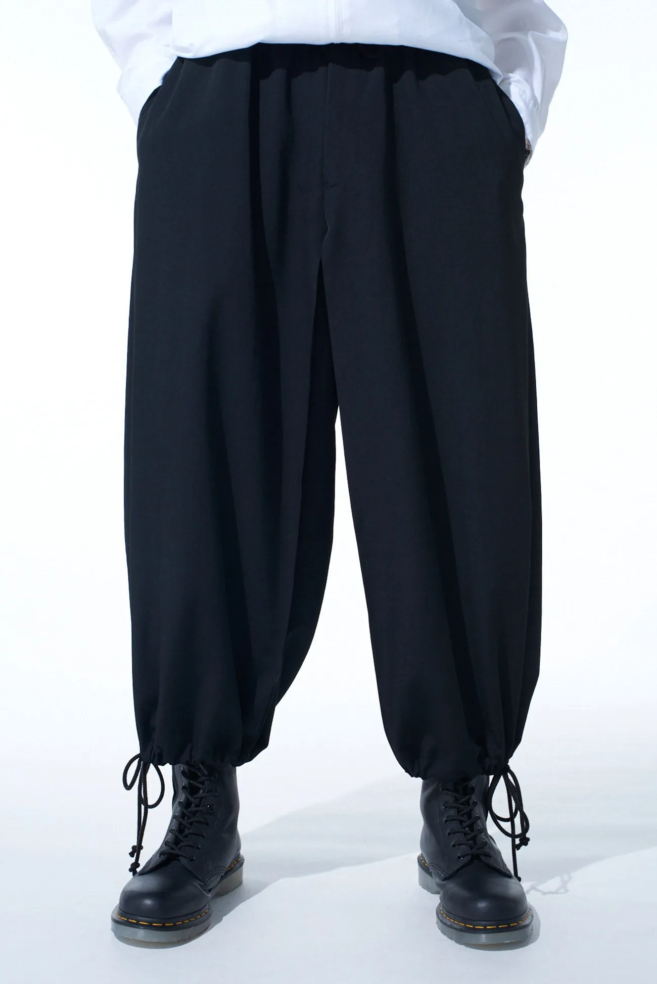 WASHER WOOL GABARDINE HAKAMA BALLOON PANTS