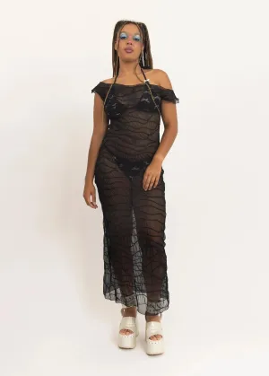 Wavy mesh dress