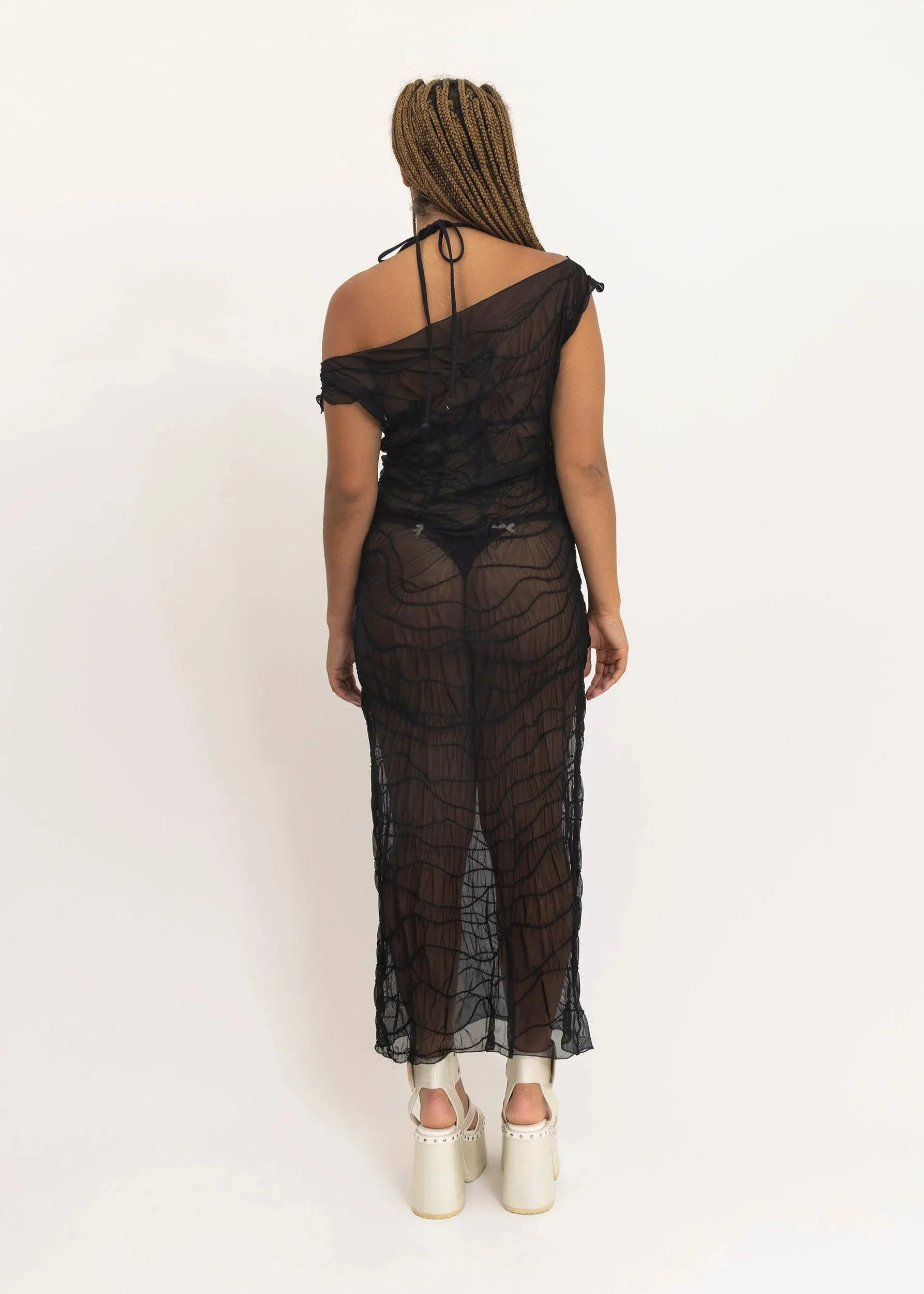 Wavy mesh dress