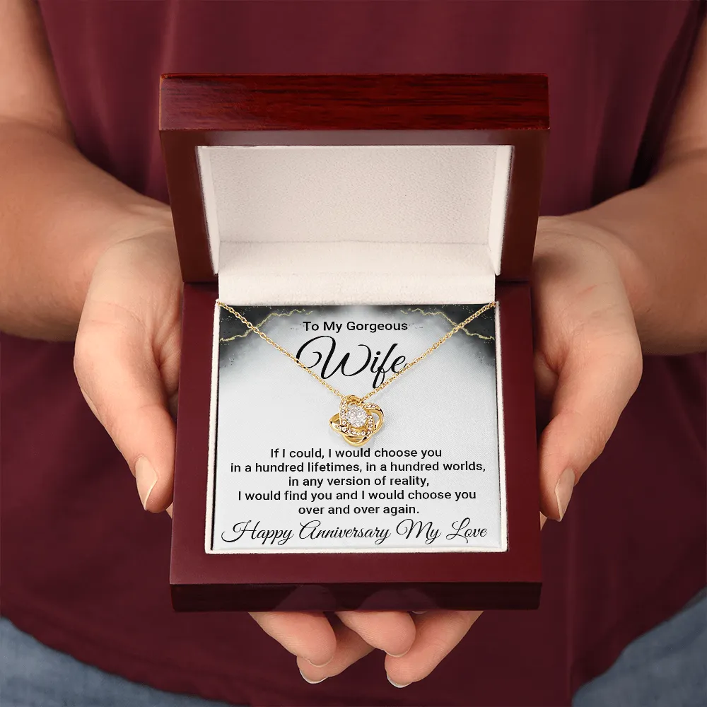 Wife Anniversary Gift From Husband- Love Knot Necklace