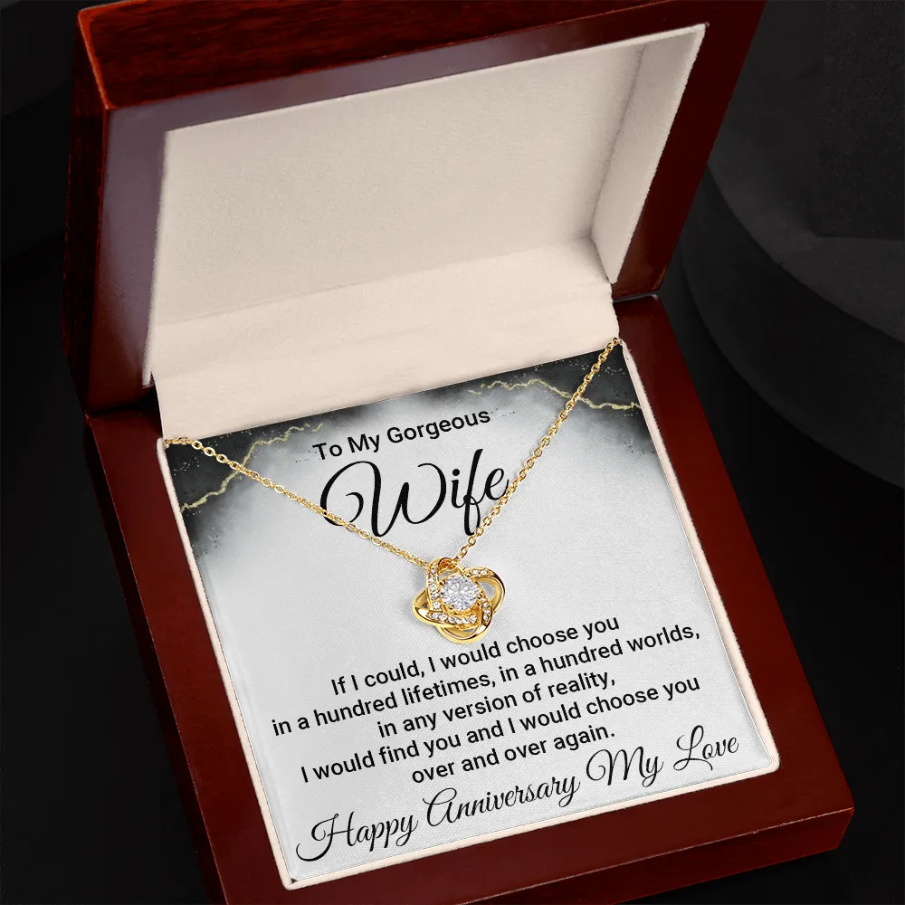 Wife Anniversary Gift From Husband- Love Knot Necklace