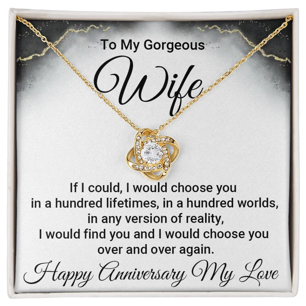 Wife Anniversary Gift From Husband- Love Knot Necklace