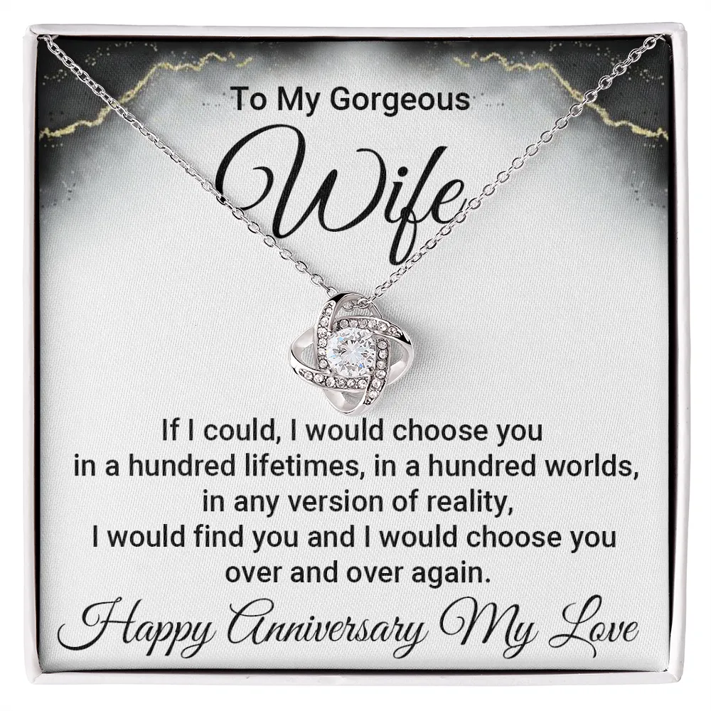 Wife Anniversary Gift From Husband- Love Knot Necklace