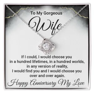Wife Anniversary Gift From Husband- Love Knot Necklace