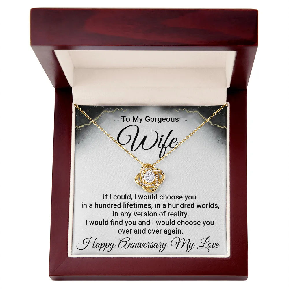 Wife Anniversary Gift From Husband- Love Knot Necklace