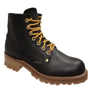 Women 6" Logger style, Black- 2439L