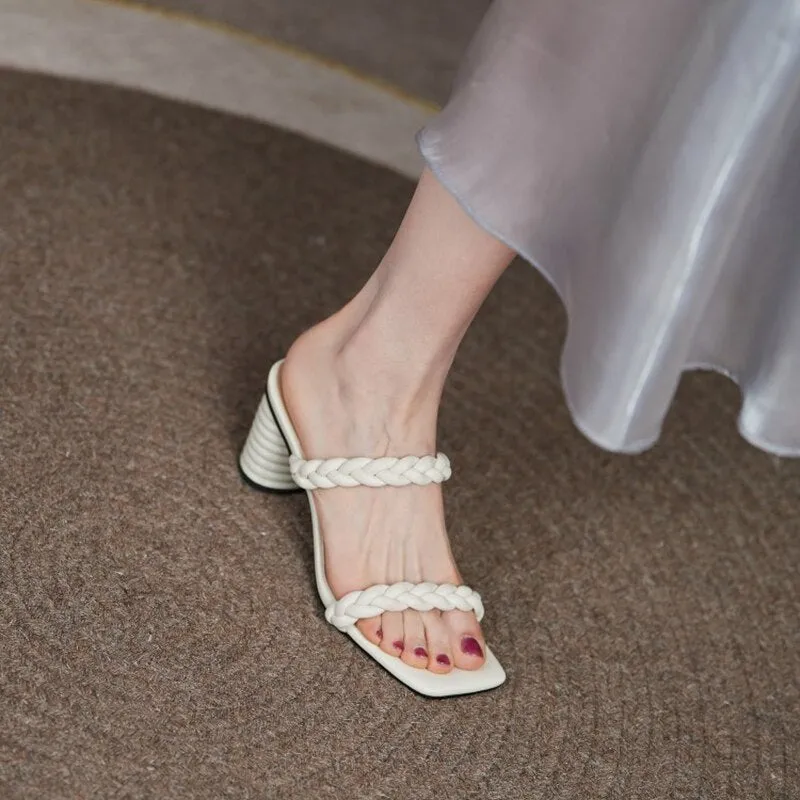 Women Shoes Woven One-strip