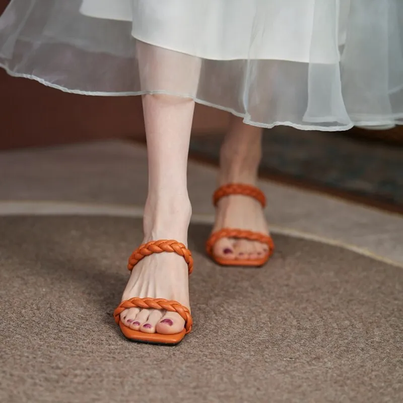 Women Shoes Woven One-strip