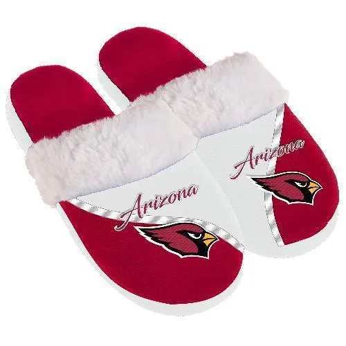 Women's Arizona Cardinals Cursive Colorblock Slippers