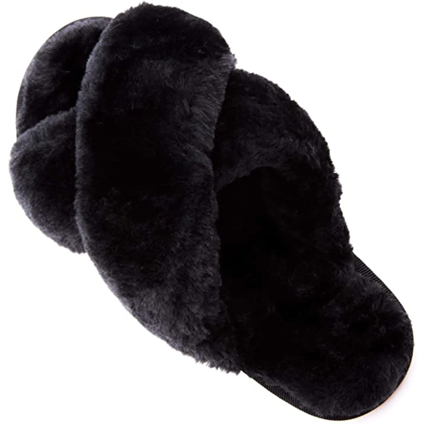 Women's Fuzzy Slippers（Black）