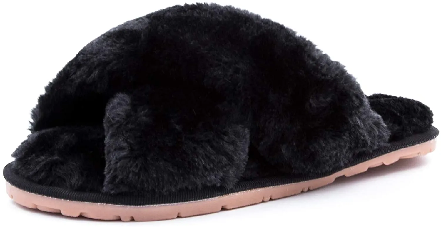Women's Fuzzy Slippers（Black）