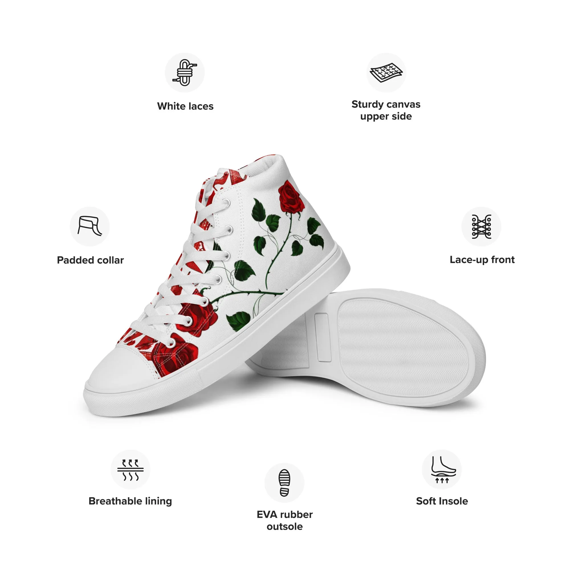 Women’s high top canvas shoes 'Love yourself'