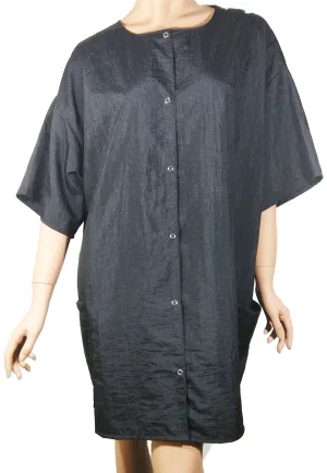 Work Smock Jacket Short Sleeve Lightweight Black Nylon Water Stain Resist Finish One Size