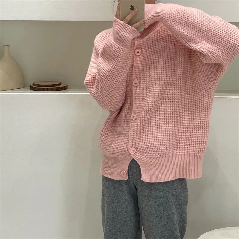 XIEYINSHE Retro knitted sweater women's  autumn and winter new Korean version long-sleeved top lazy wind loose solid color sweater jacket women