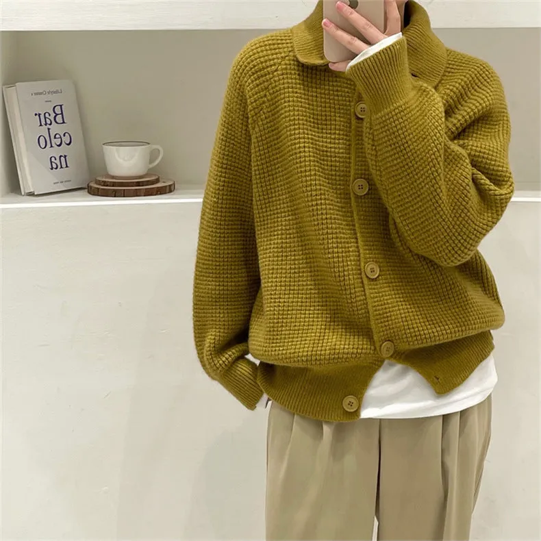 XIEYINSHE Retro knitted sweater women's  autumn and winter new Korean version long-sleeved top lazy wind loose solid color sweater jacket women