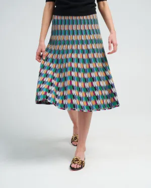 zellige stitch multicolor skirt - multi black